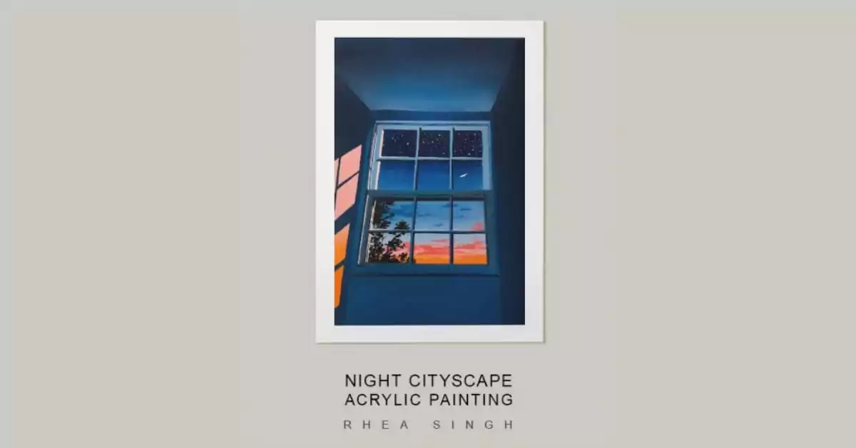 Night Cityscape Acrylic Painting