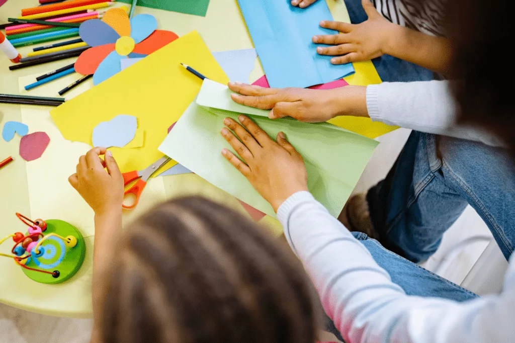 Art activities improve the creative expression of kids.