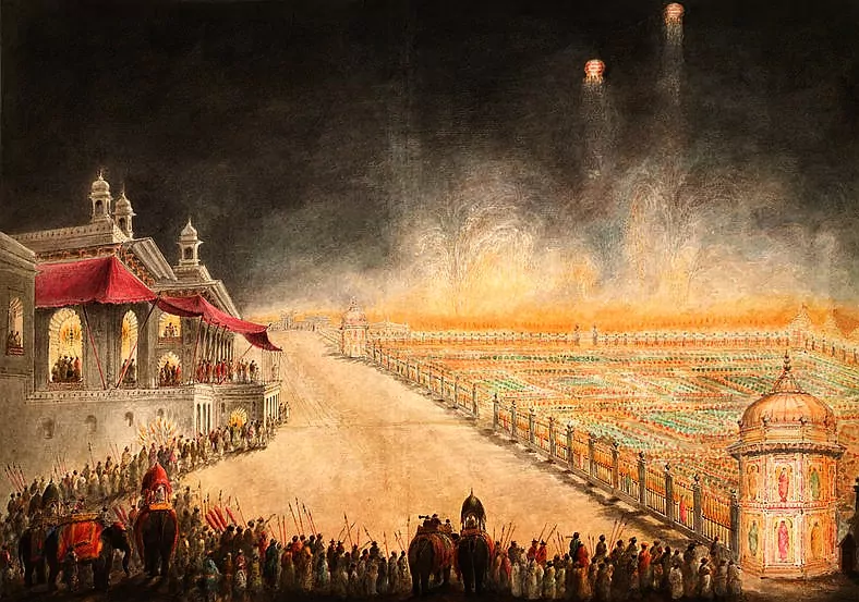 Fireworks in Indian art