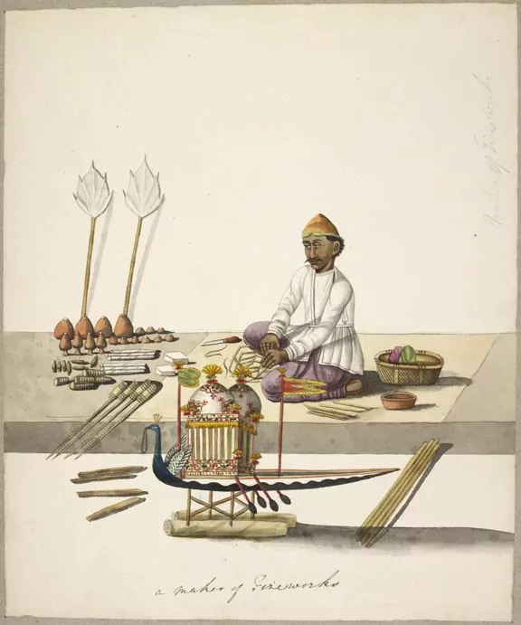 Fireworks in Indian art