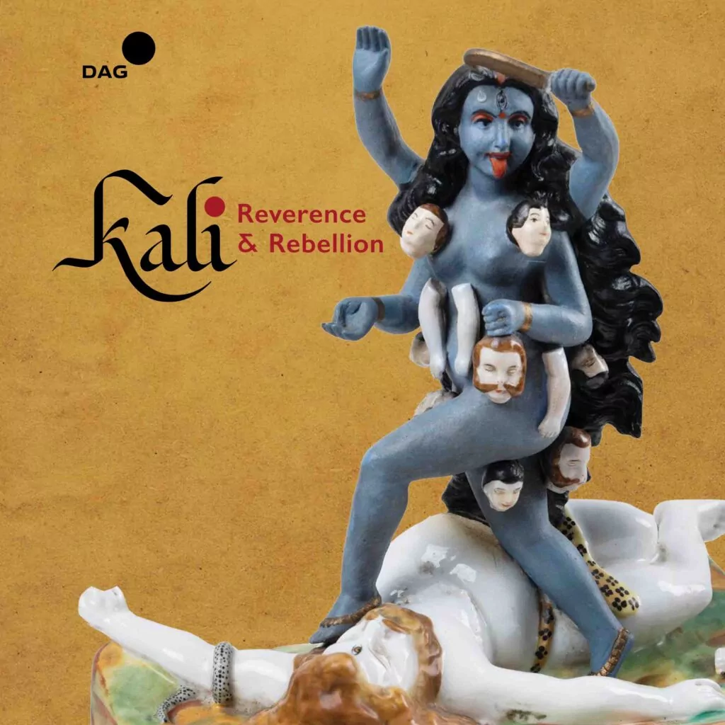 Goddess Kali standing over a man. 